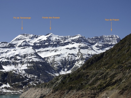 Le Pic de Tenneverge, la Pointe des Rosses et la Tour de Prazon